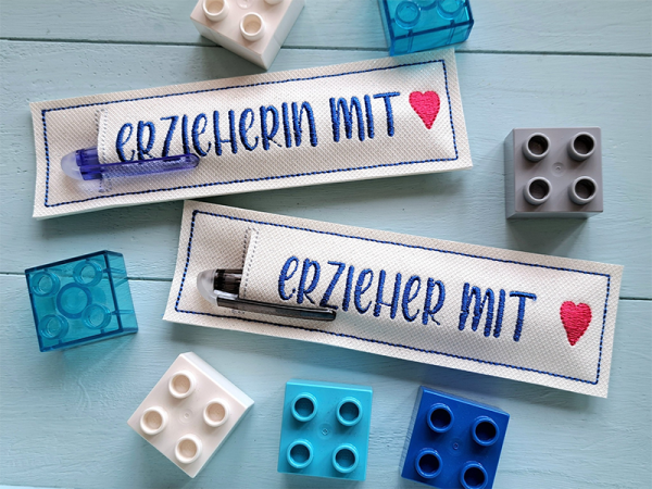 Hülle für Kugelschreiber Erzieher und Erzieherin - ITH-Stickdatei